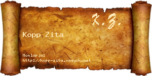 Kopp Zita névjegykártya