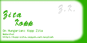 zita kopp business card